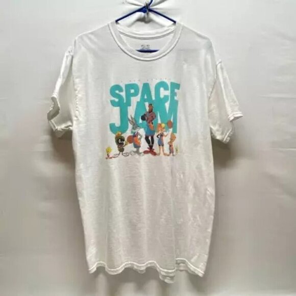 Space Jam LeBron James Shirt Adult Large White Tee A New Legacy Logo T-Shirt - Picture 9 of 9